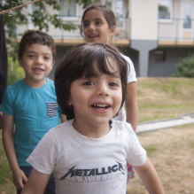 Portrait of a happy boy in Moerwijk, Den Haag