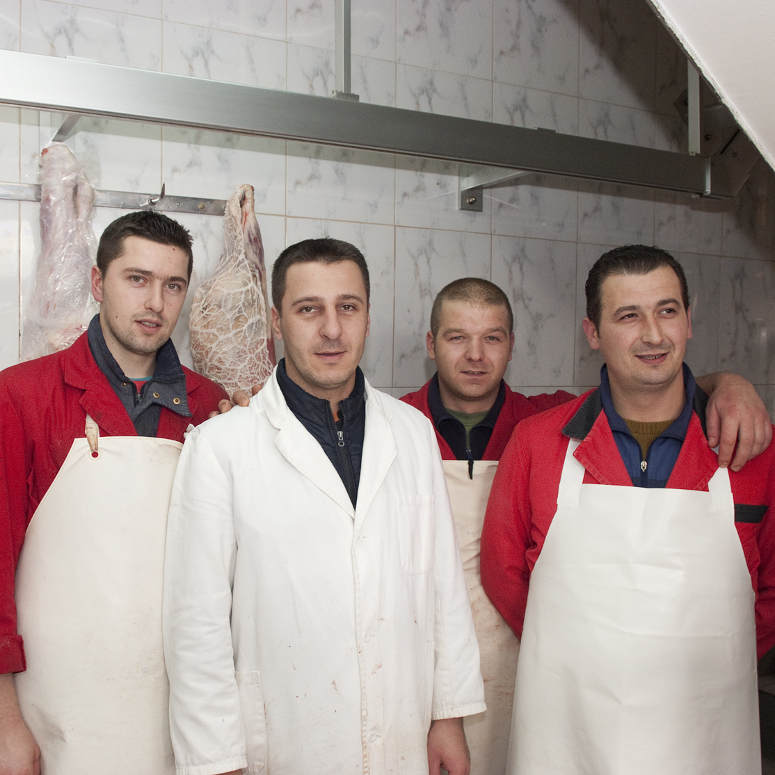 Portrait of butchers in Sarajevo, Bosnia